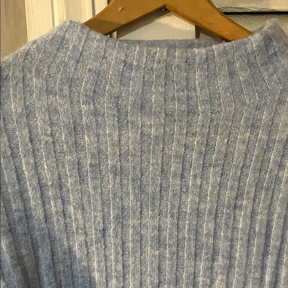 LOFT Light Blue Ribbed Sweater - Picture 3 of 5